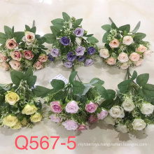 Silk Roses Artificial Flower Roses Bouquet for Wedding Decoration